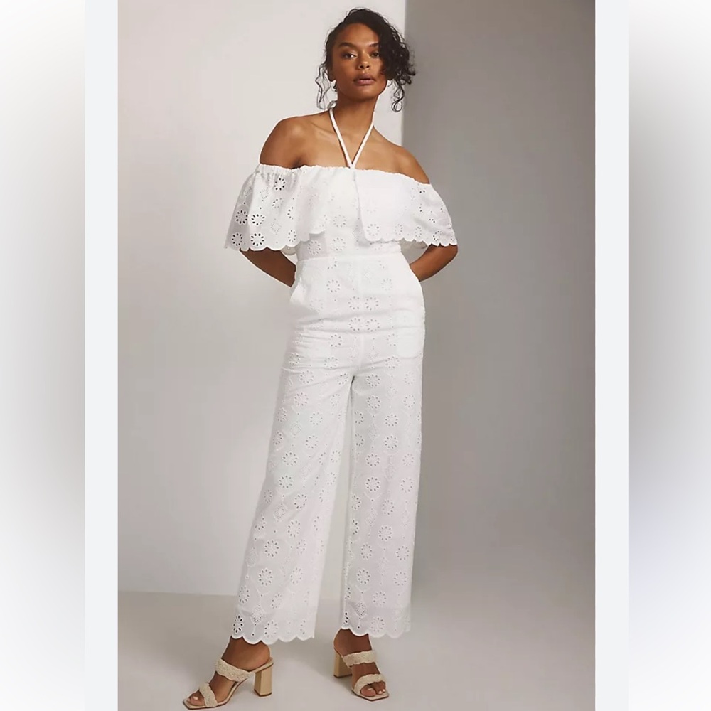 Maeve Athena Eyelet Jumpsuit | Anthropologie! Size 4
